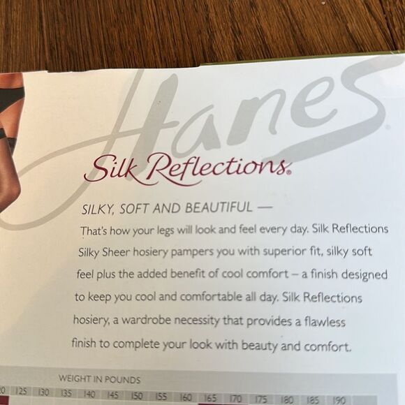 New in packaging Hanes Silk Reflections Barely Black Thigh Highs - Picture 4 of 5